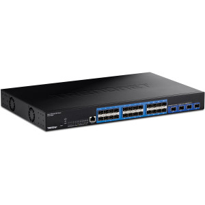 TRENDnet TL2-F70284 28-Port Managed Gigabit SFP L2 Switch, 4 SFP+ slots, smart fans, rack mountable